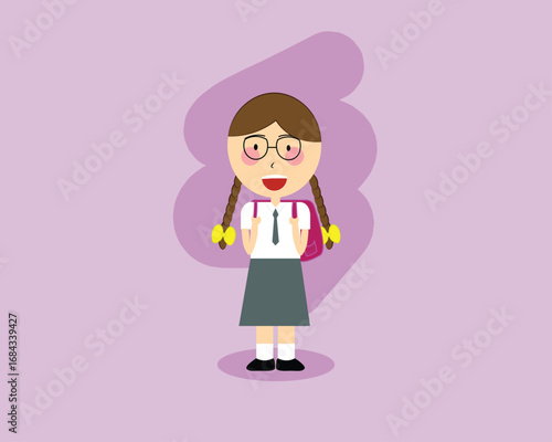 Indonesian High School Illustration - Flat Design