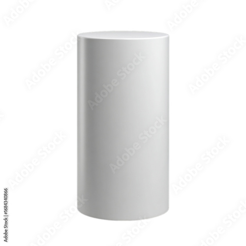 Photo of white cylinder isolated on transparent background