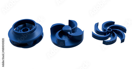 open impeller, semi-open impeller  and enclosed impeller type