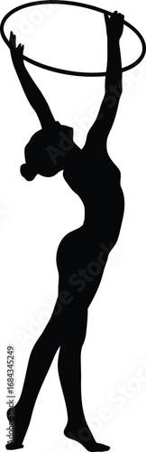 Gymnast with Hoop rhythmic gymnastics athlete