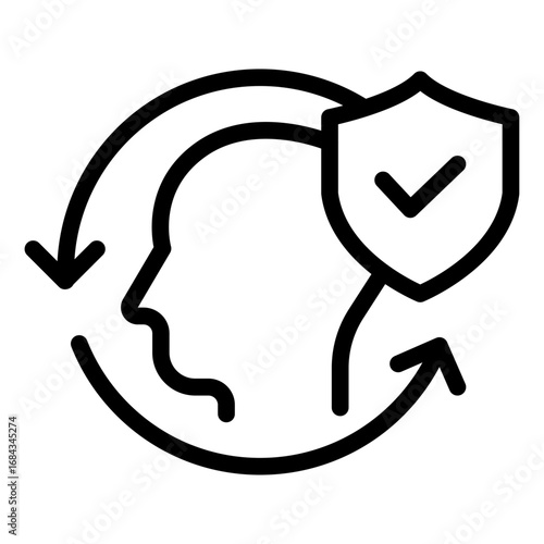 Authenticity Line Icon of Deepfake Ethics Icon Set
