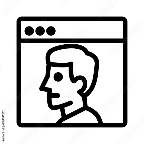 Profile Verification Line Icon of Deepfake Ethics Icon Set
