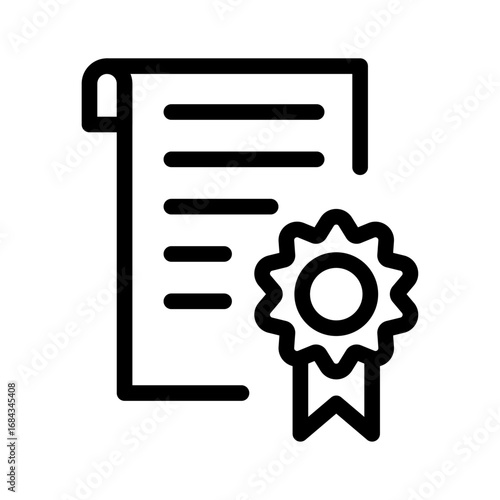 Certified AI Content Line Icon of AI Content Disclosure Icon Set