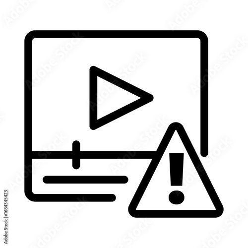 AI Video Disclosure Line Icon of AI Content Disclosure Icon Set