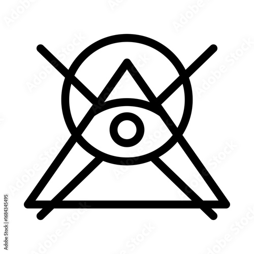 Misinformation Blocked Line Icon of Misinformation & fact-checking Icon Set