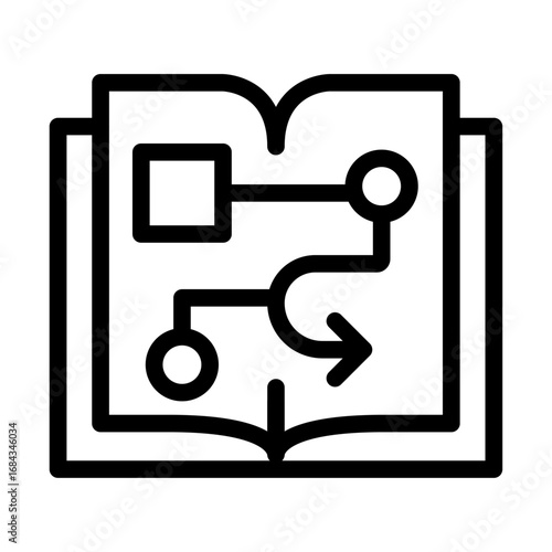 Guided Study Line Icon of Adaptive Learning Paths Icon Set