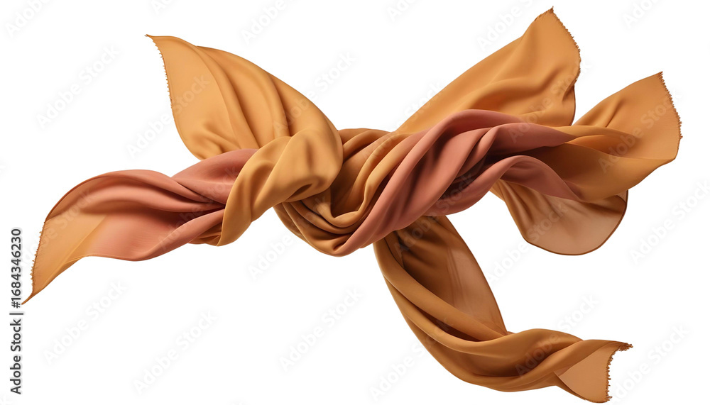 Obraz premium An orange scarf set on a transparent background, capturing the essence of cozy autumn and a hygge lifestyle