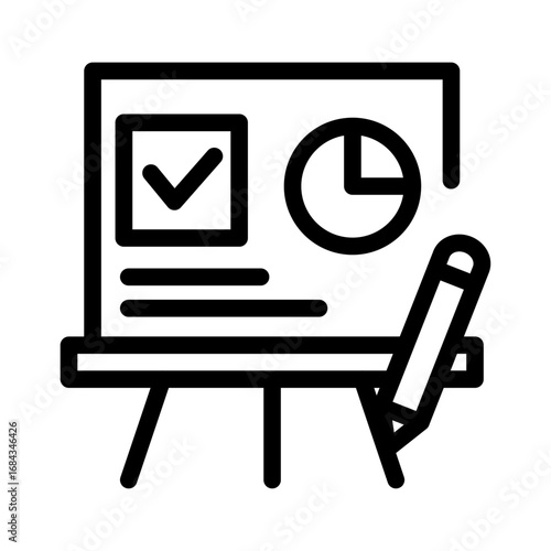 Task & Progress Board Line Icon of Collaborative Whiteboards Icon Set
