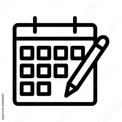 Habit Calendar Line Icon of Digital Habit Journal & Mood Diary Icon Set