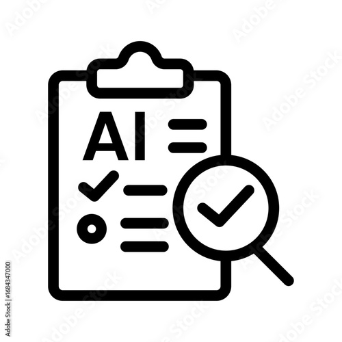 AI Audit Report Line Icon of Ethical AI Score Bias Detection Tools Icon Set
