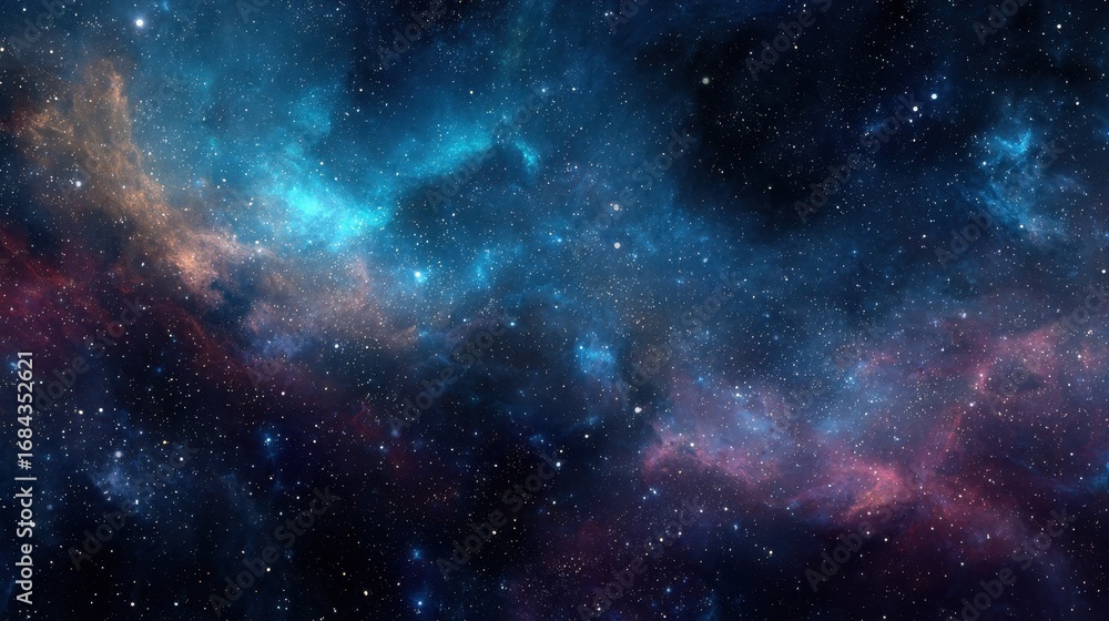 Obraz premium Colorful nebulas and stars fill the vast expanse of outer space, capturing the beauty and mystery of the universe in stunning cosmic imagery