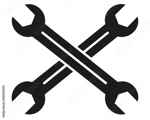 Crossed Wrench silhouette vector illustration
