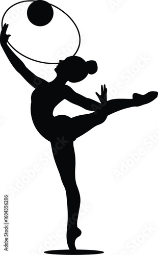 Rhythmic gymnast with hoop and ball rhythmic gymnastics