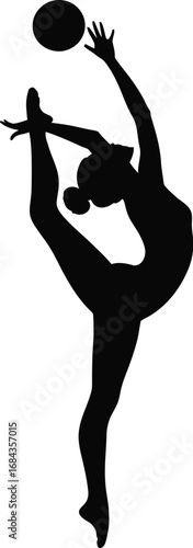 Rhythmic gymnast performing with ball rhythmic gymnastics