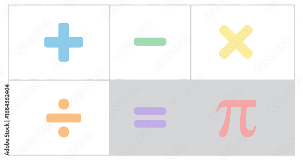 Fototapeta premium Colorful mathematical symbols grid