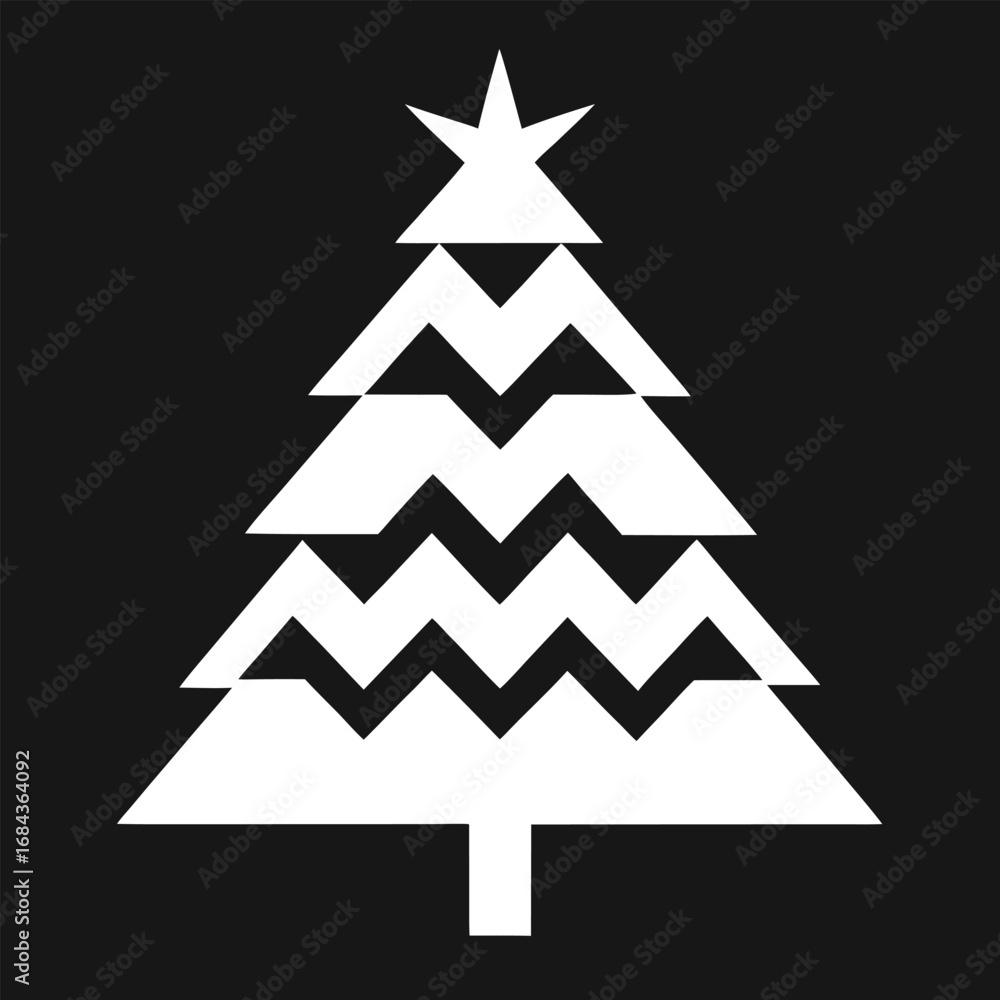 Obraz premium Modern Christmas Tree Design a Festive Season Icon Simple Yet Stylish Symbol for Holiday Greetings and Decorations Winter Theme