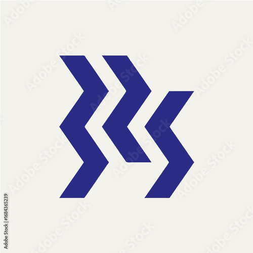 Modern abstract blue chevron arrows symbolize progress and forward momentum for business