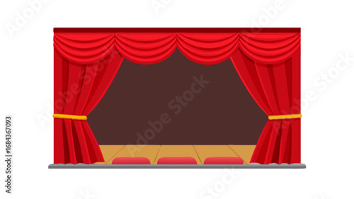 Download stage curtain vector illustration for theater performance and show design element perfect for events