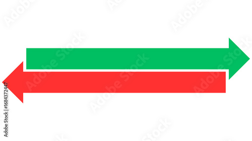 Dynamic trade flow green and red arrows visual representation digital design abstract concept graphic viewpoint