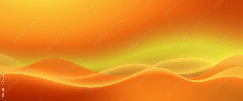 Fototapeta premium Abstract Orange and Yellow Gradient with Wavy Dune Shapes