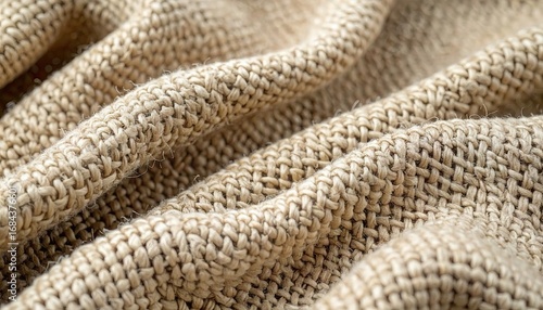 Beige Recycled Polyester Fabric Texture Closeup
