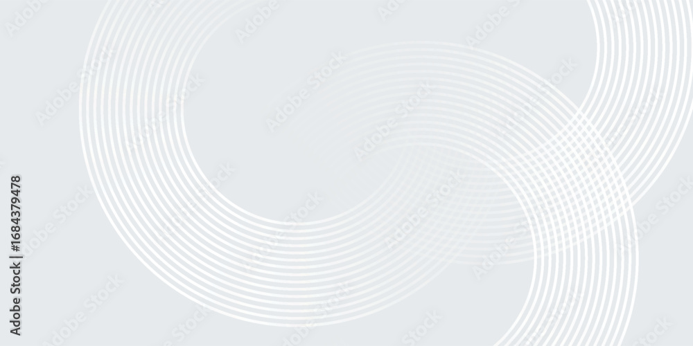 Fototapeta premium Abstract white glowing geometric lines on gray background. Modern shiny blue circle lines pattern. Futuristic technology concept.