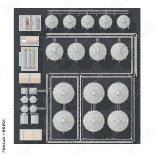 A Top-Down View of an Oil Storage Depot