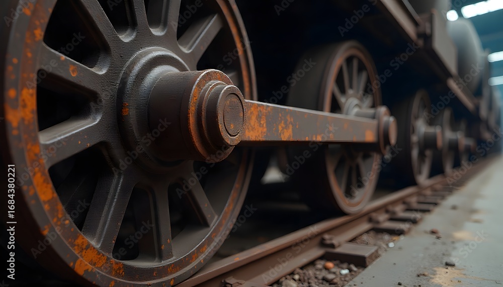 Fototapeta premium steam train wheels