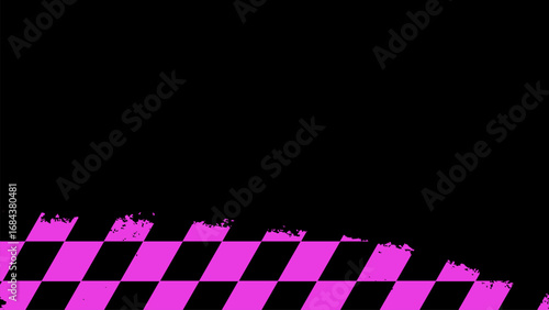 Pink Checkered Flag Grunge Design.