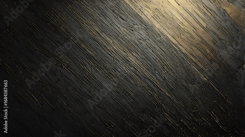 AI-Generated Abstract Gold and Black Diagonal Textured Background with Scratches