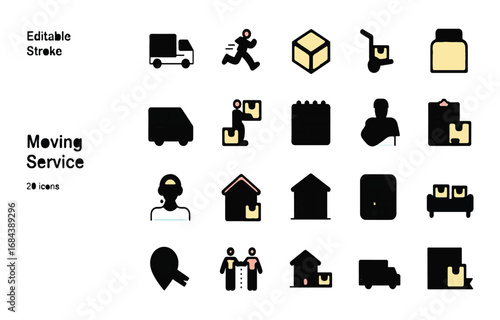 Moving Service Icons 20 Editable Stroke Icons for Your Business