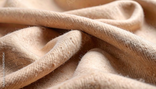 Draped Beige Silk Blend Fabric with Subtle Shimmer