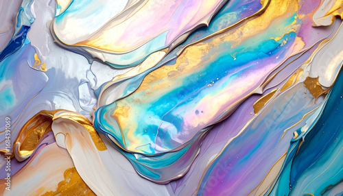 Wallpaper Mural Ethereal abstract liquid art with soft pastel pink and blue Torontodigital.ca