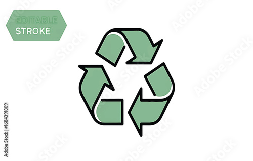 Recycle Symbol Icon - A Simple Vector Design for Environmental Sustainability and Eco-Friendly Concepts