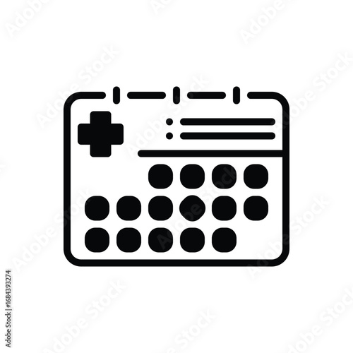 Black solid icon for treatment 