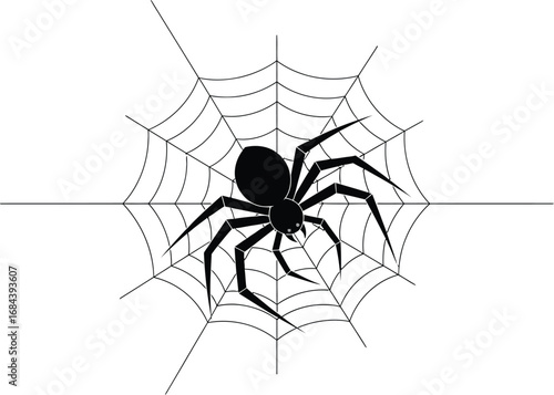 Spider web, a spooky and scary arachnid illustration for halloween or horror themes