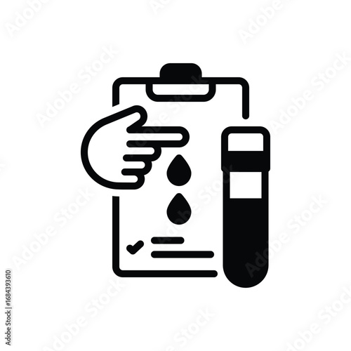 Black solid icon for blood test