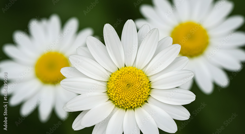 Fototapeta premium Close-Up White Daisy with Vibrant Yellow Center
