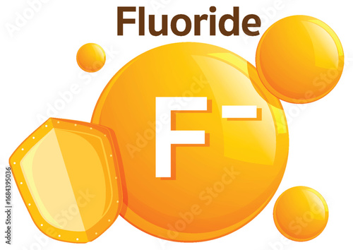 Fluoride Ion Symbol with Protective Shield Illustration