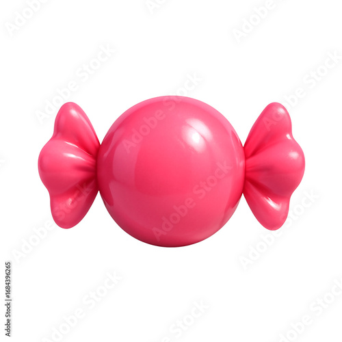 Shiny pink wrapped candy with textured background pattern isolated on a transparent background sweet