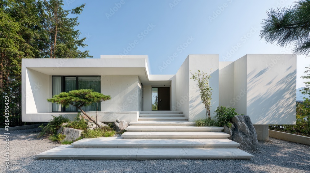 Fototapeta premium Modern White House Exterior Design