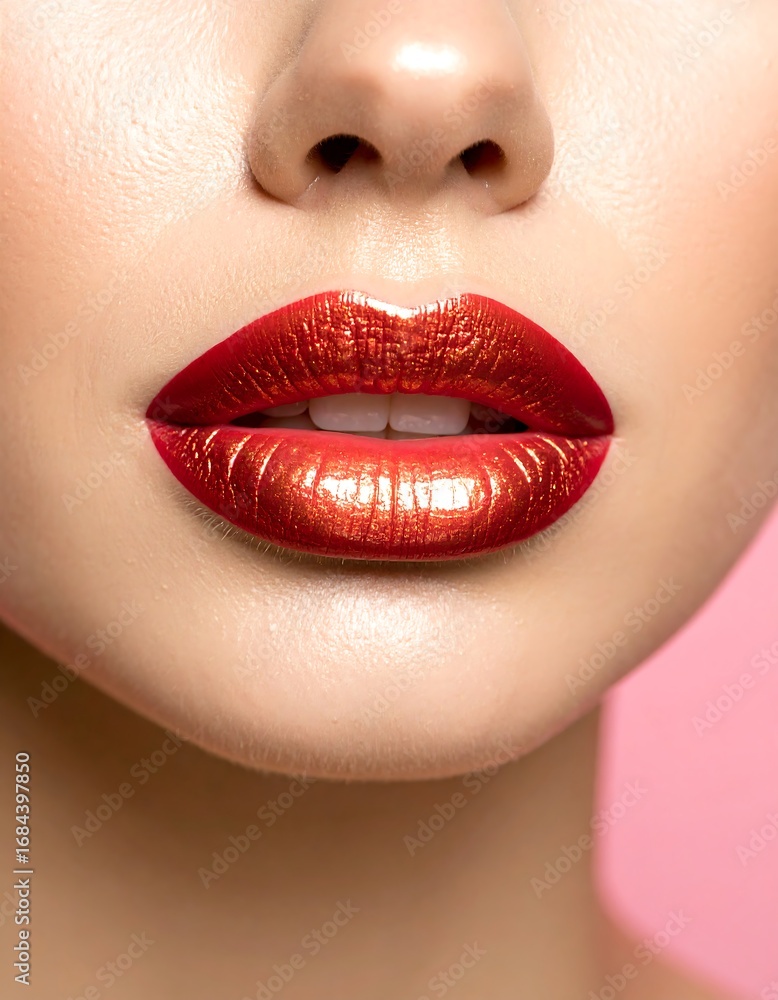 Obraz premium Close-up Woman Lips Makeup