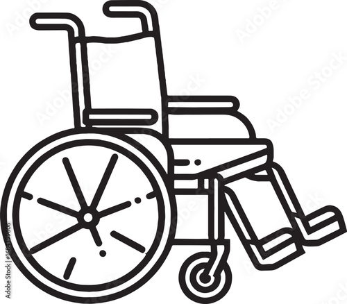 Wheelchair Outline Illustration Medical Mobility Aid Accessibility Icon Simple Design Element for Healthcare Concepts and Inclusive Environments