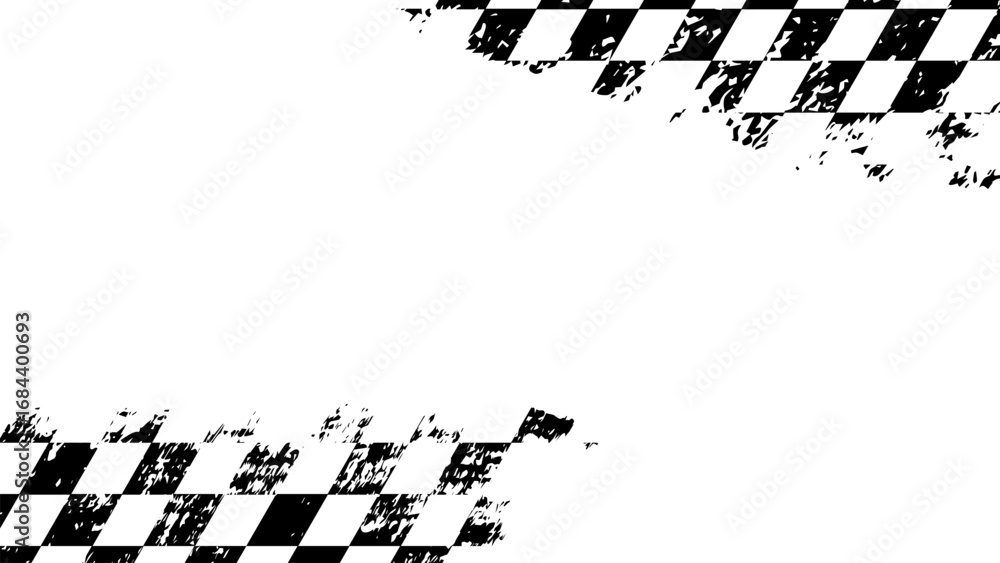 Naklejka premium Distressed Checkered Flag Racing Background.