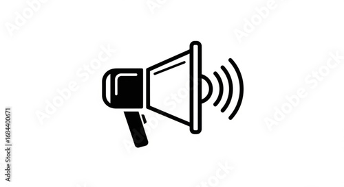 Megaphone bullhorn speaker announcement voice communication broadcast sound loud hailer icon vector graphic