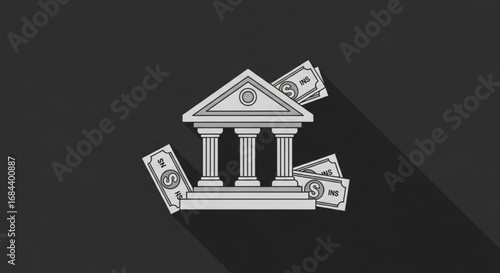 Bank building finance investment money cash currency wealth banking financial institution economy asset deposit