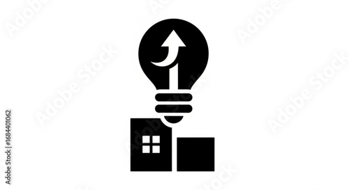 Real estate investment strategy lightbulb idea for property growth and development planning success now