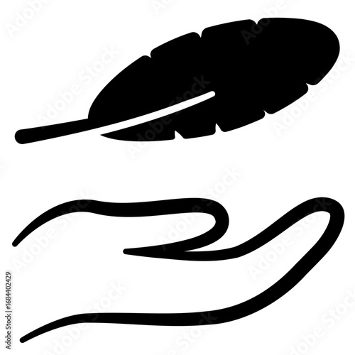 feather in hand icon