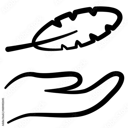 feather in hand icon