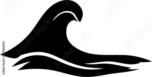 Wave Silhouette Vector Illustration | Ocean Sea Water Surf Abstract Design